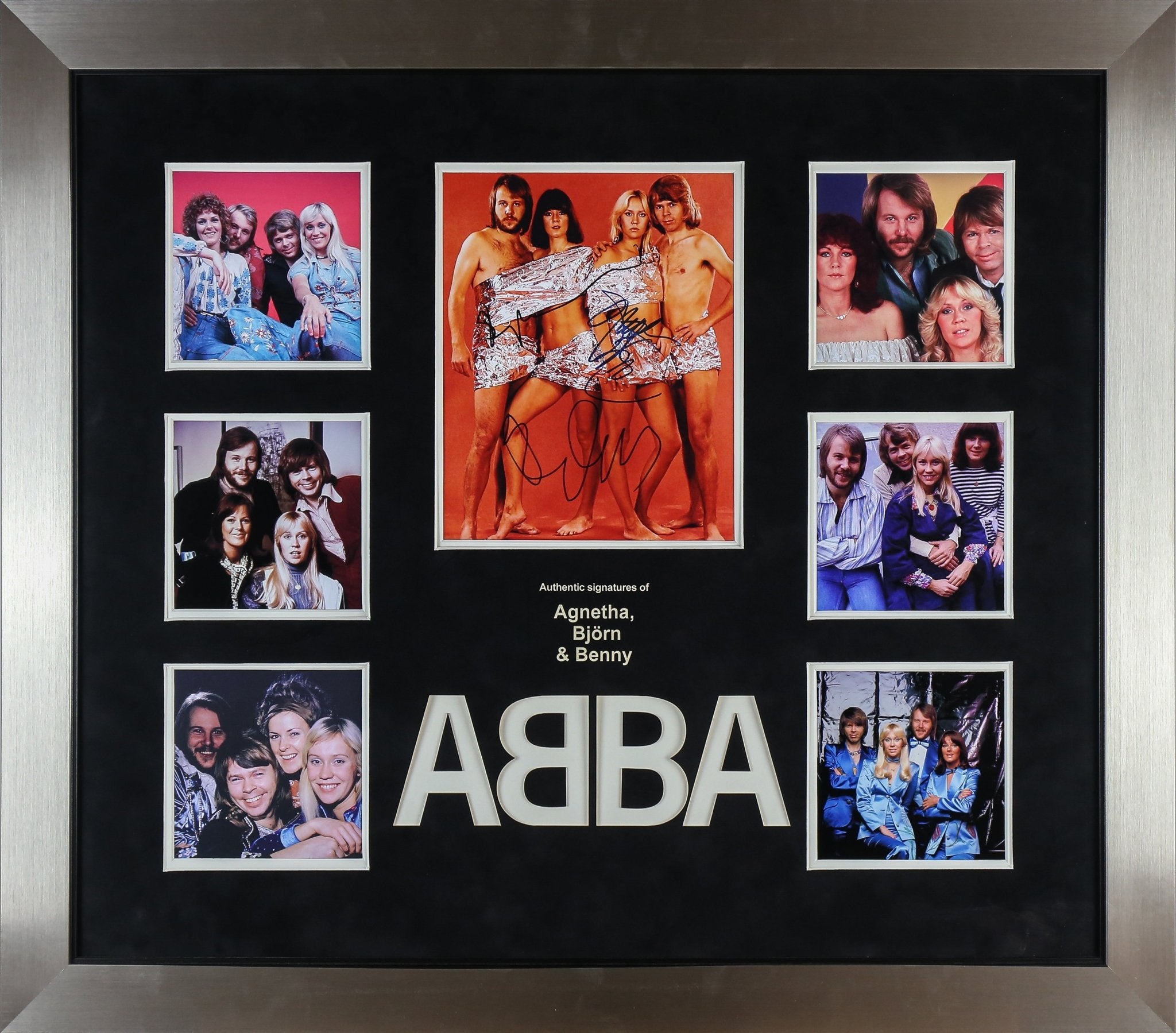 ABBA Triple Signed 12x8 Photograph Framed Display - Memorabilia Framers Shop